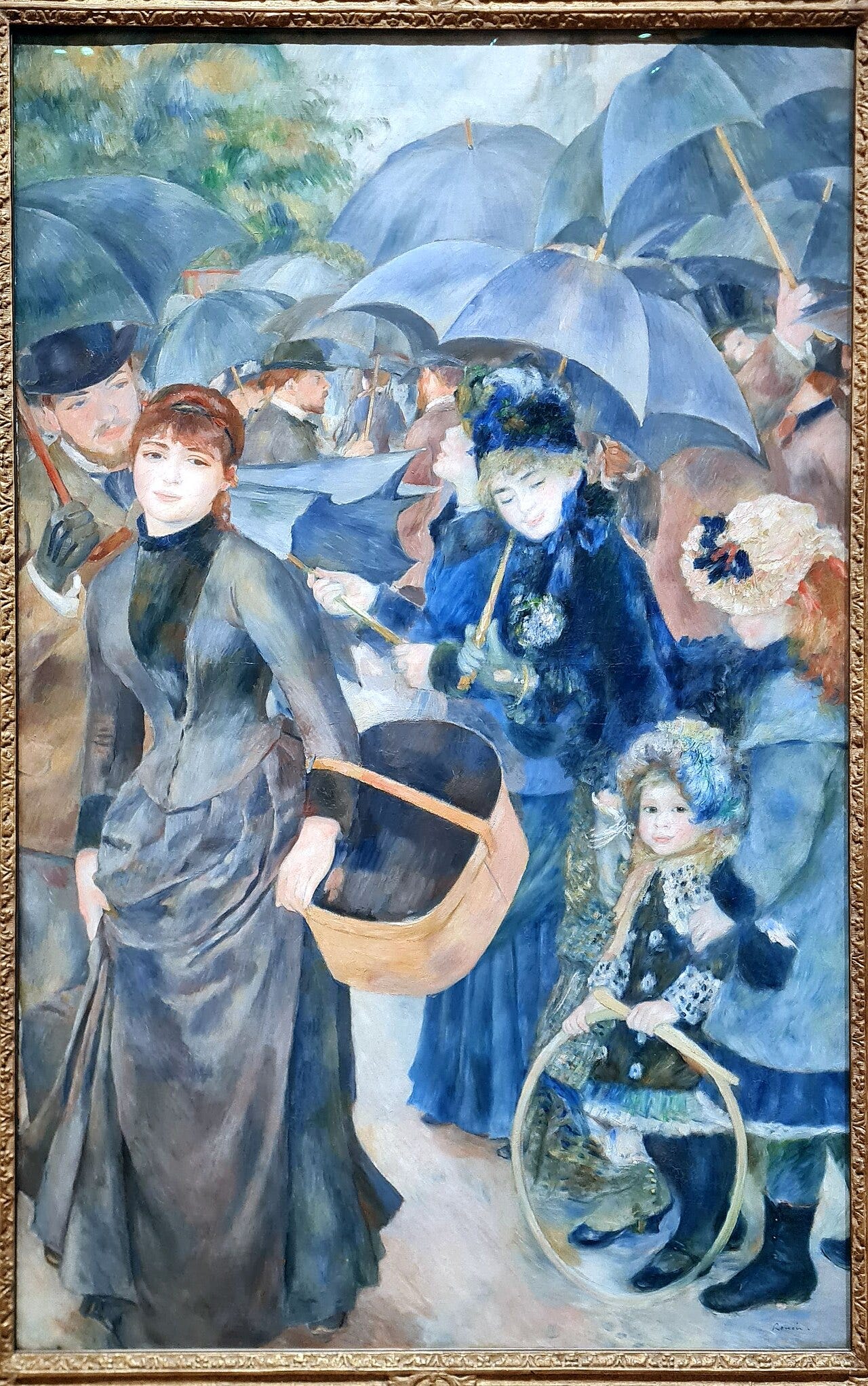 A crowd of Parisians under a canopy of umbrellas A crowd of Parisians under a canopy of umbrellas