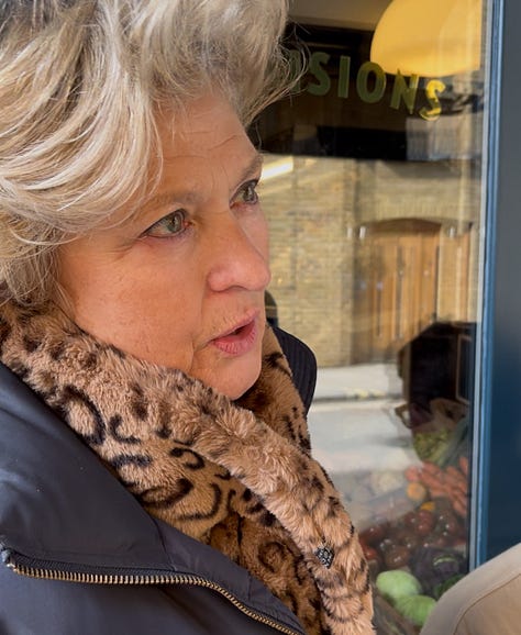 Six images, with a man holding a honey jar, a book and two women portraits and a shot of a shelf of honey jars