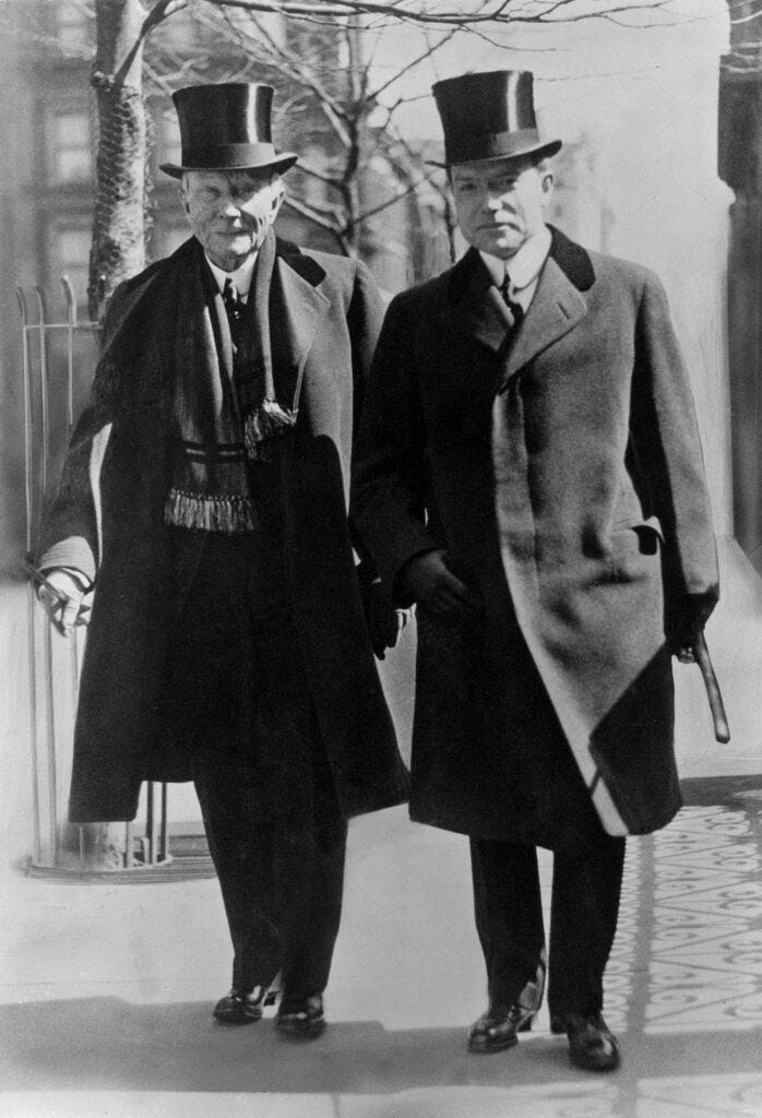 John D. Rockefeller Sr. & Jr. in 1921
