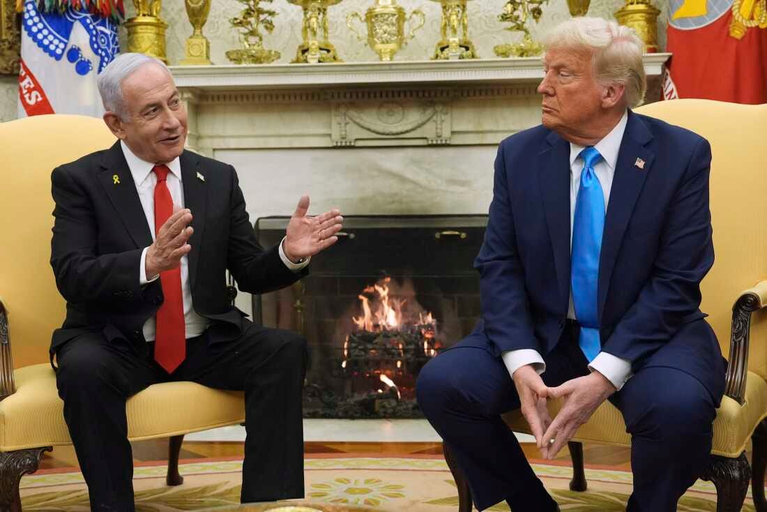 Netanyahu meets Trump to talk tariffs, Gaza war : NPR