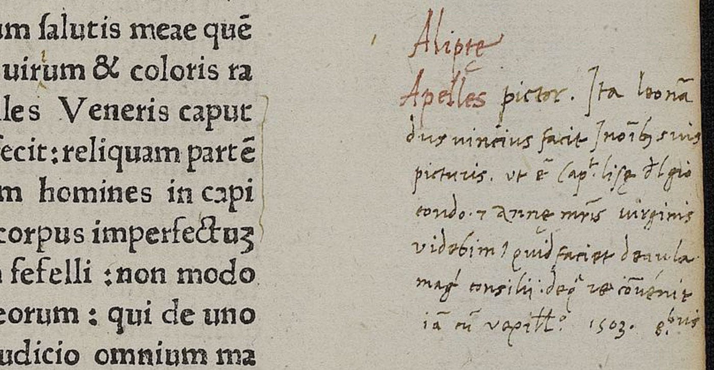 Vespucci handwritten note on Lisa del Giocondo Leonardo da Vinci Heidelberg