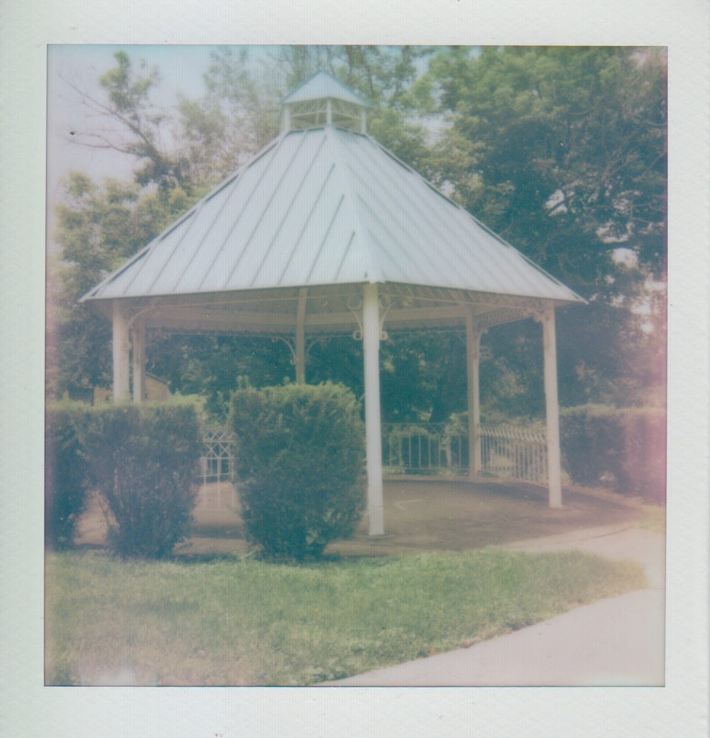 Polaroid of the gazebo at Bon Air Parklet.
