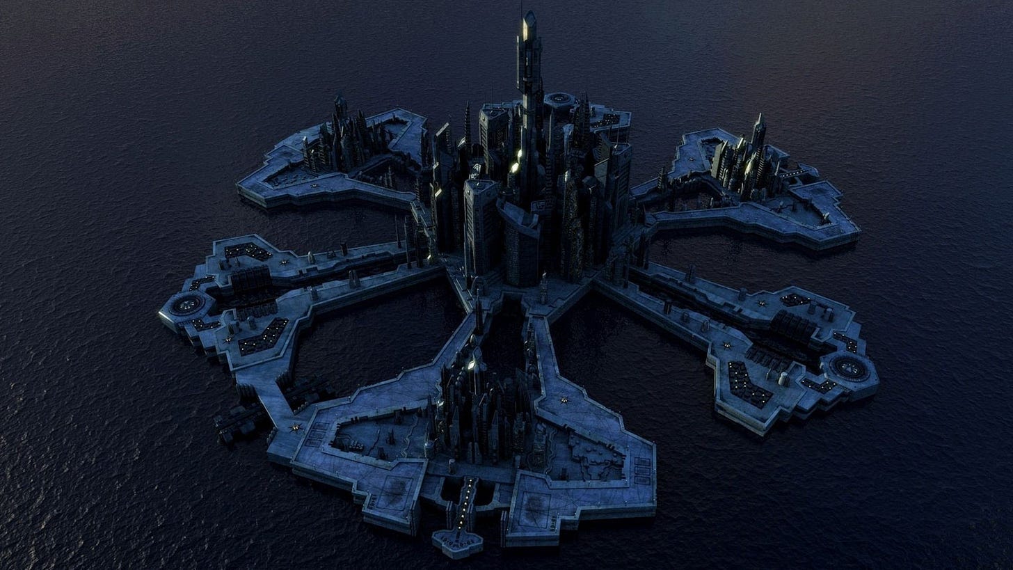 Stargate Atlantis HD: Iconic Cityscape Wallpaper