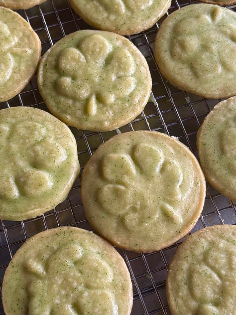 A series of photos depicting cookies