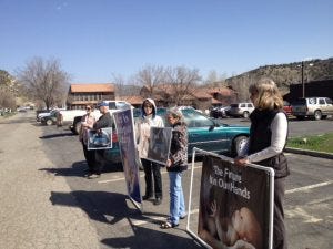 Praying in front of the clinic on Good Friday, 2012. (img courtesy of LifeGuard)