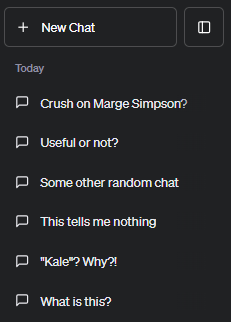 ChatGPT chat history