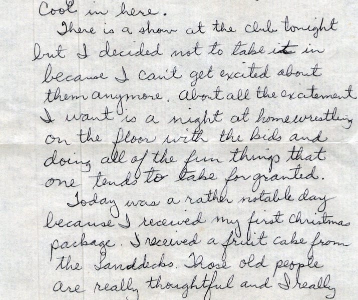 The day before: Carl letter to Ruth and family - Nov. 15, 1968