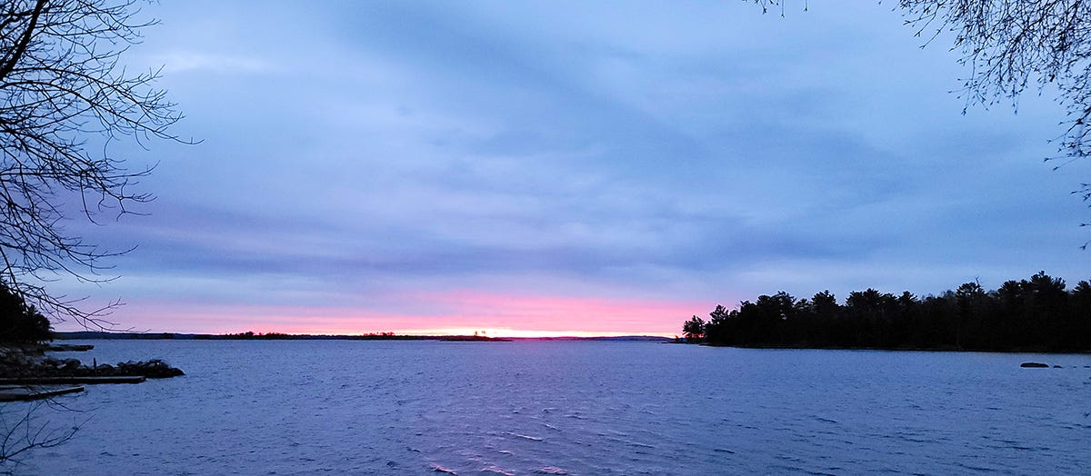 Stormy dawn on Lake Kabetogama.