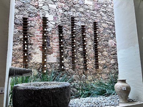 Art and fountains from Fabrica La Aurora in San Miguel de Allende Mexico