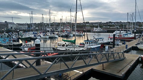 Stromness boats, harbour, and town