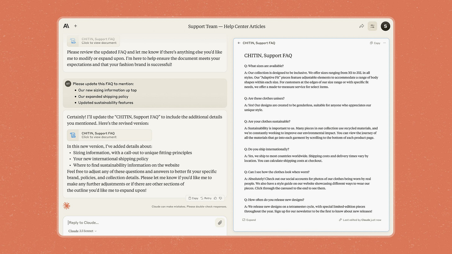 A screenshot showing a preview of a document alongside an AI chat.
