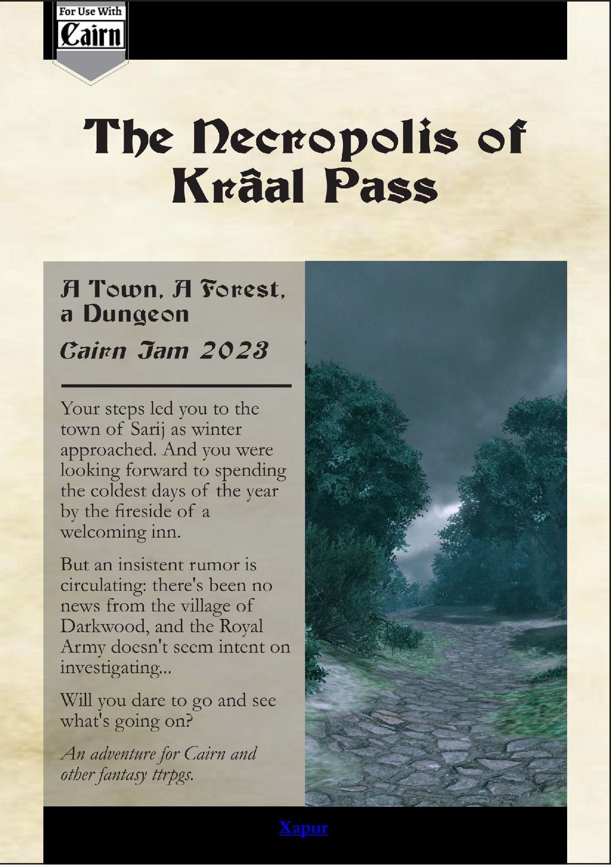 cairn ttrpg free adventure