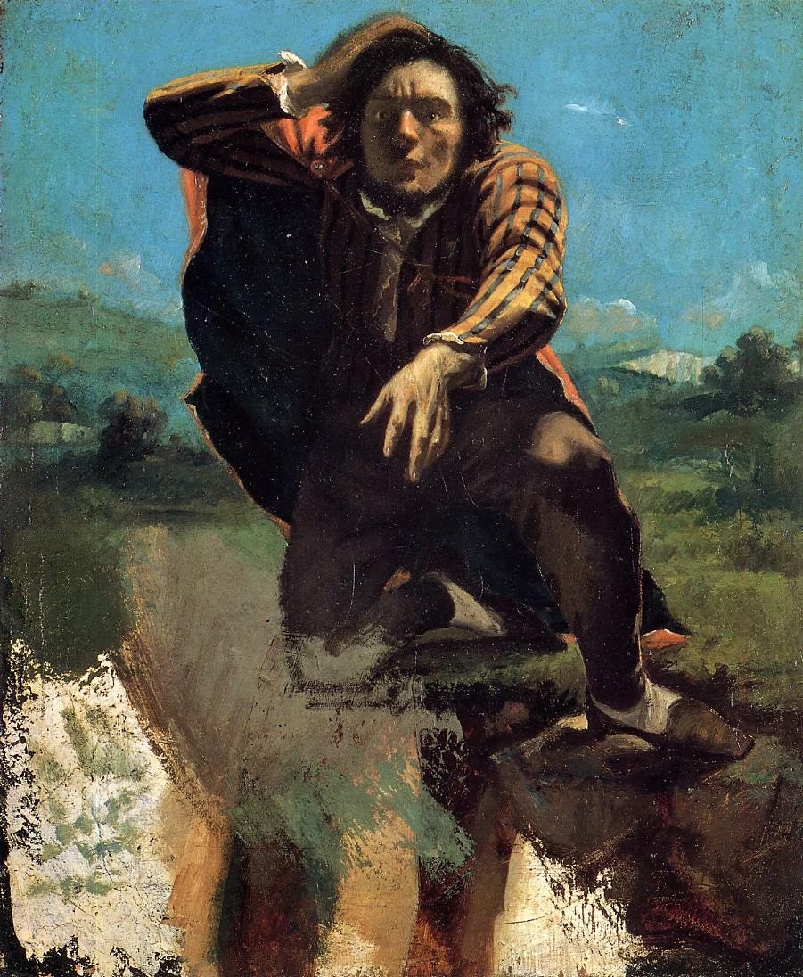 "The Man Made Mad with Fear" by Gustav Courbet