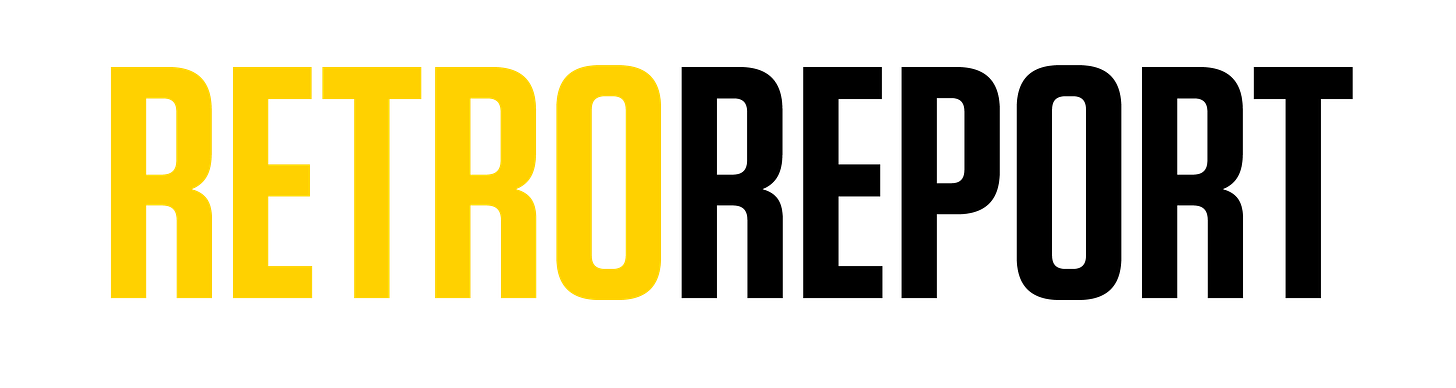 Retro Report logo in yellow and black