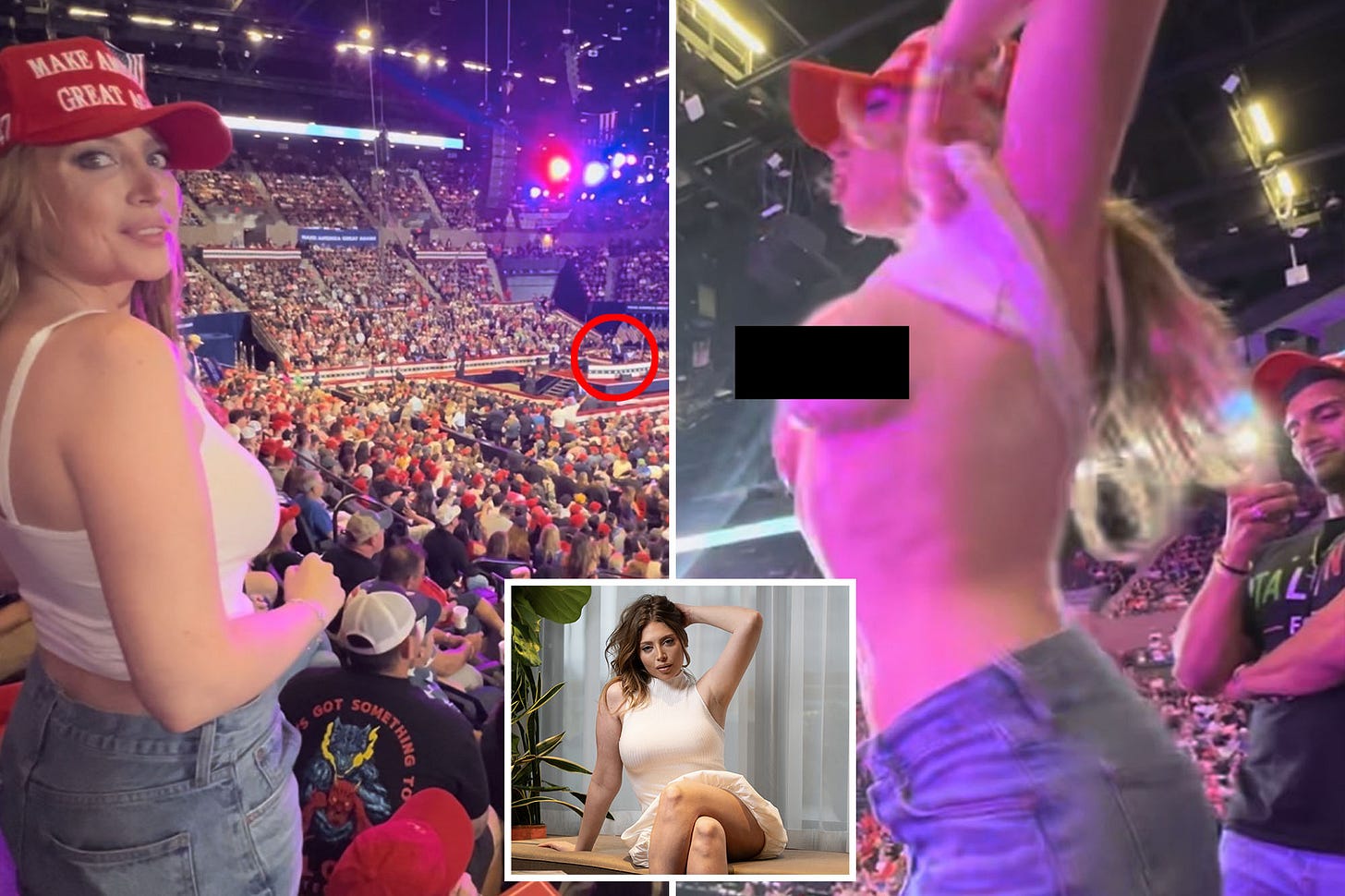 OnlyFans model Ava Louise flashes Trump at NY rally