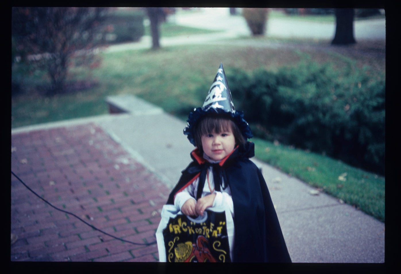 A child in a witch costume A child in a witch costume