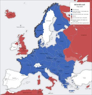 map of Europe March 1944