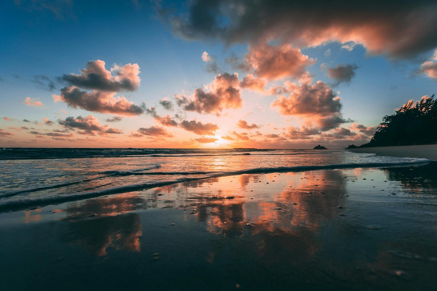 The ocean during sunset. The ocean during sunset.