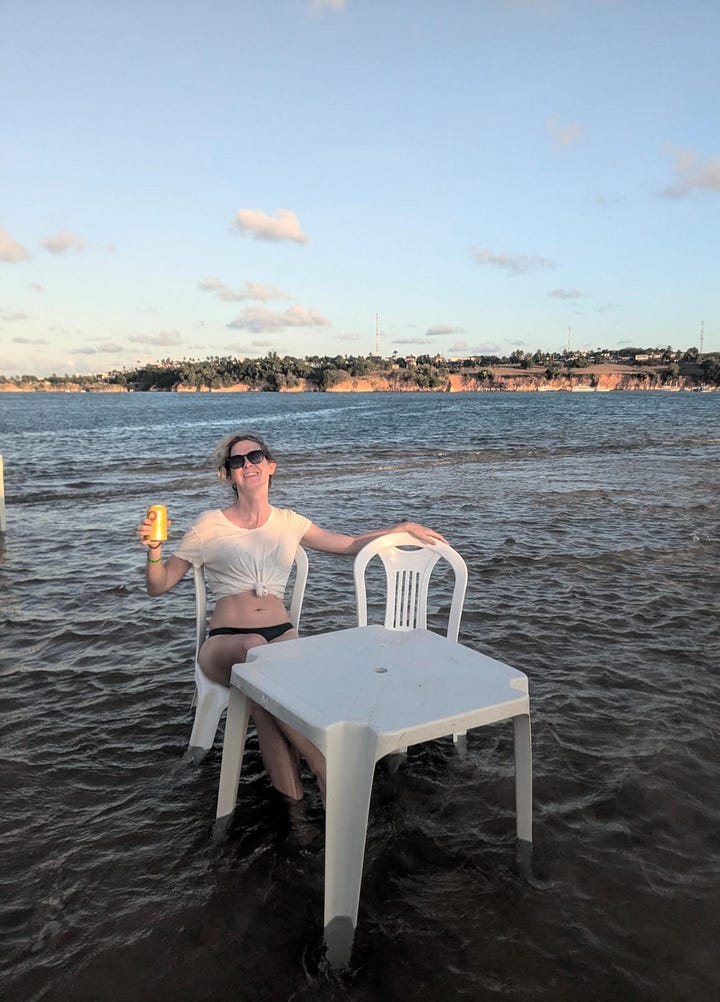 Brazilians will always find a way to squeeze in a bar, even in the sea