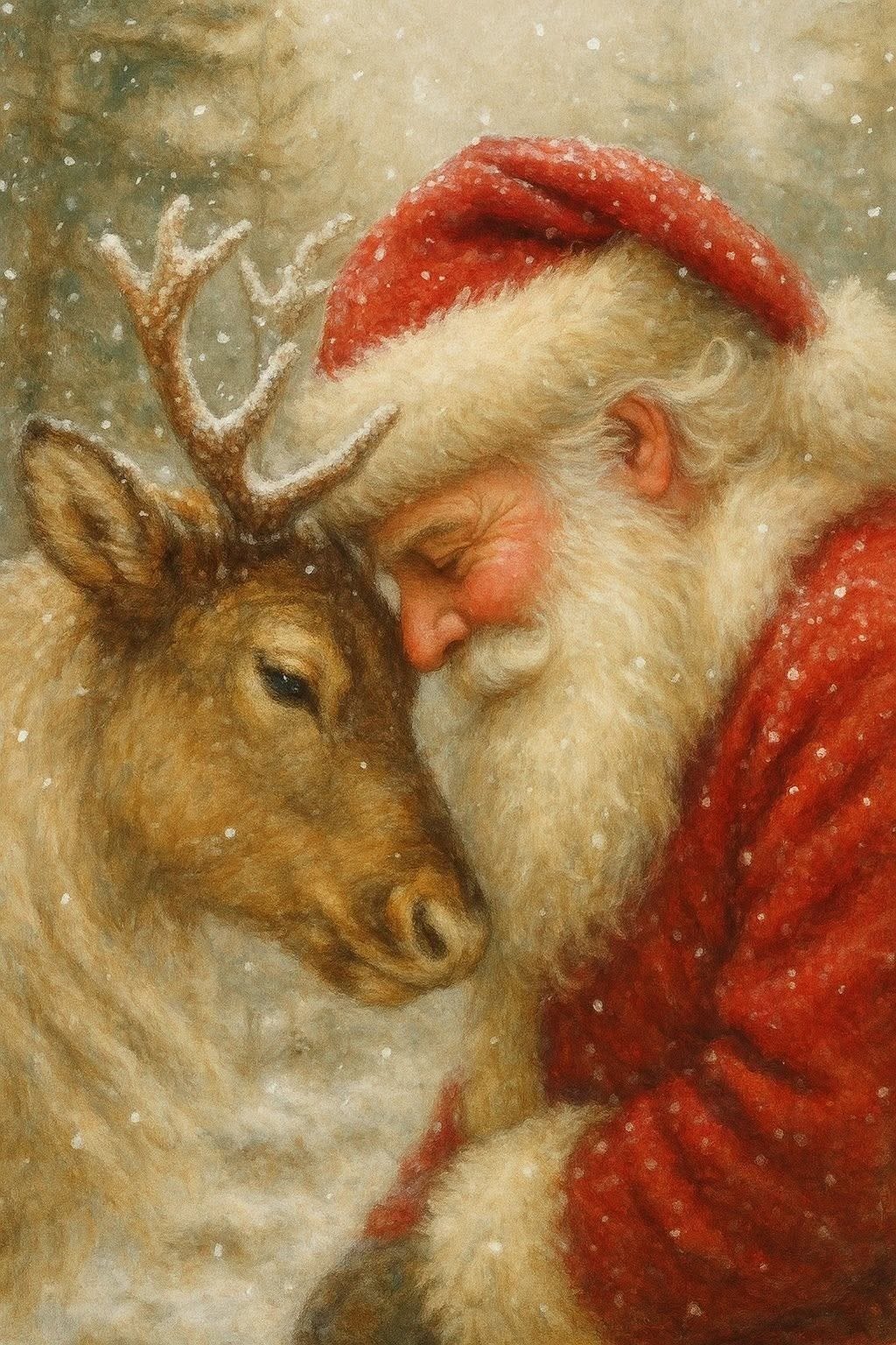Reindeer with Santa drawing Reindeer with Santa drawing