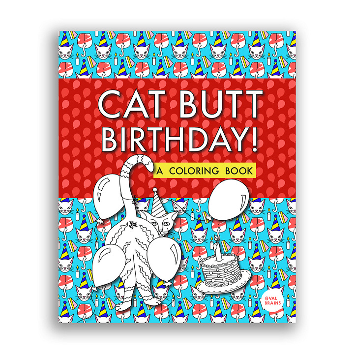 Cat Butts in Space and Cat Butt Birthday Coloring Books