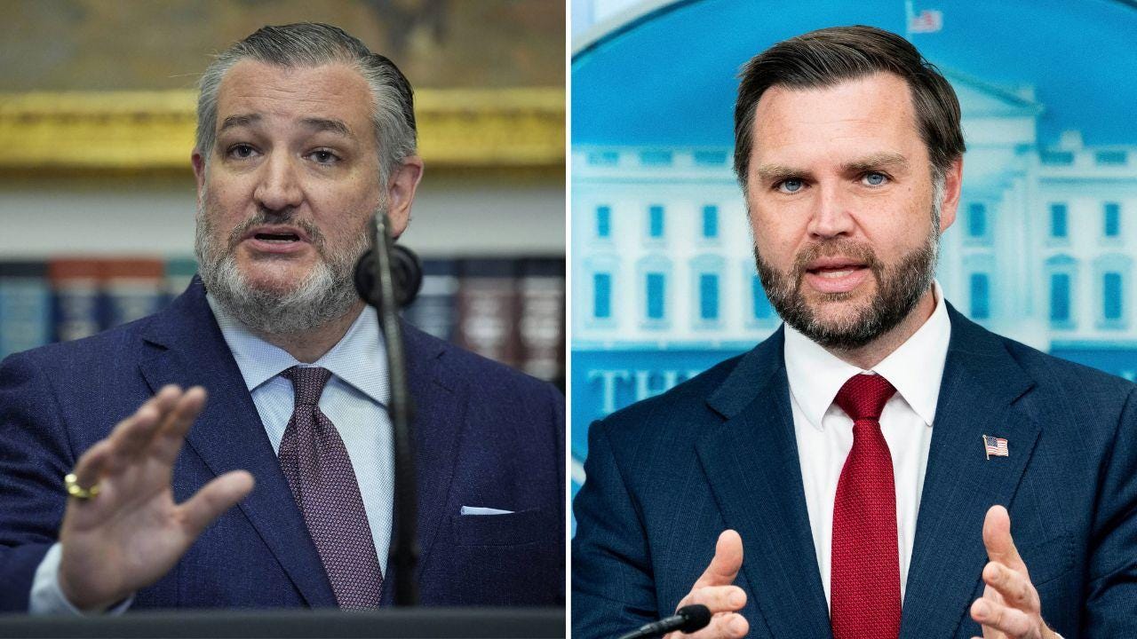 split image of Ted Cruz and J.D. Vance split image of Ted Cruz and J.D. Vance