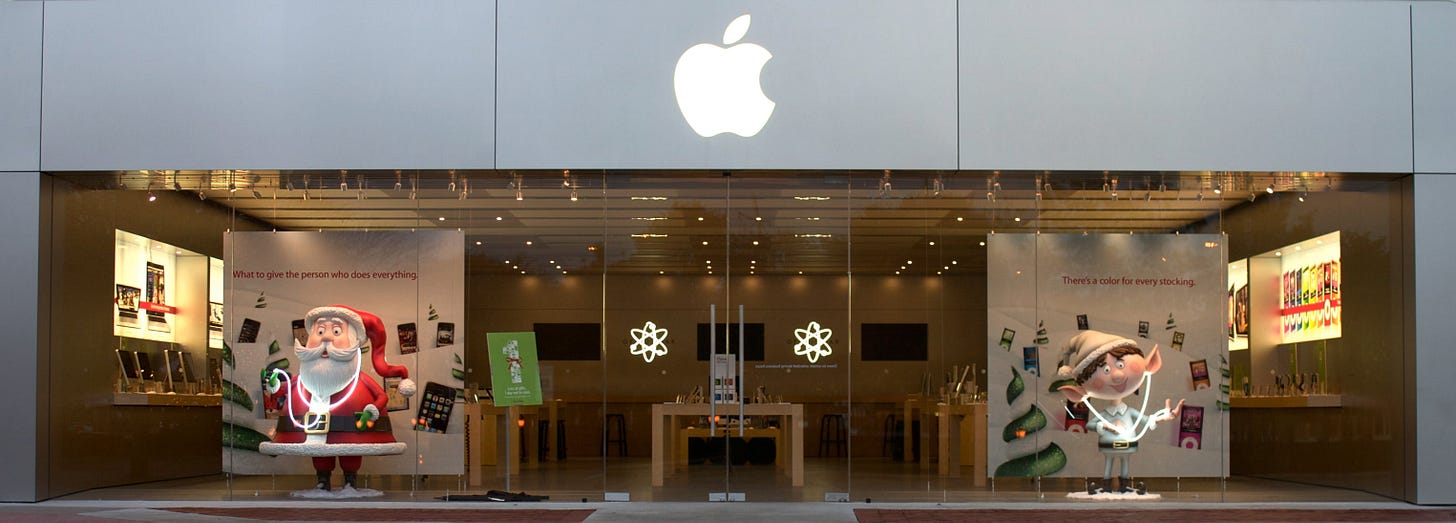 Apple Store holiday window display Apple Store holiday window display