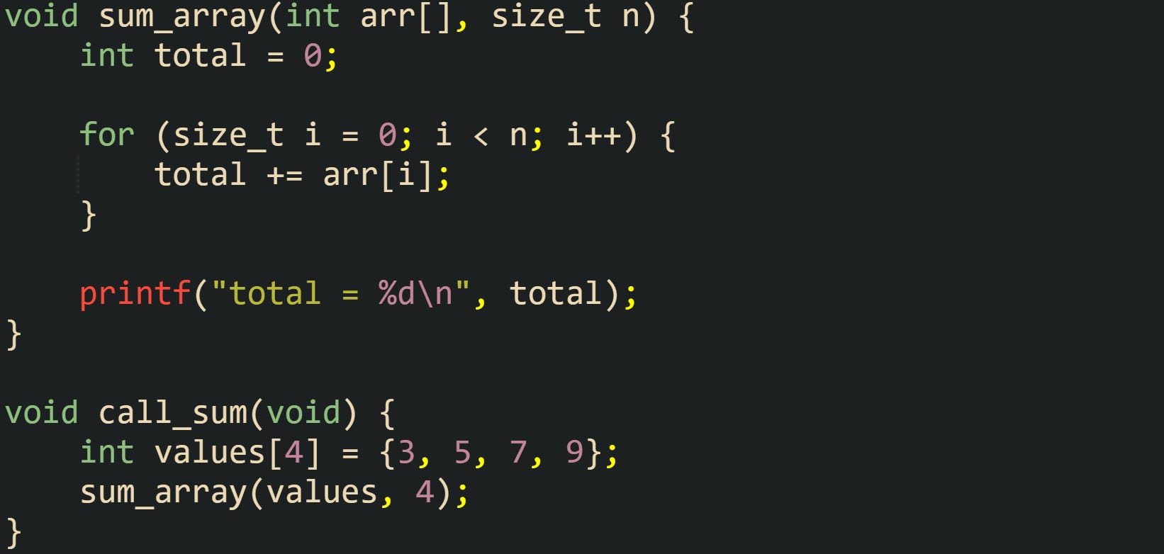 Arrays with Pointer Indexing in C