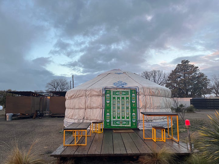Handsome yurt, handsome heat pump.