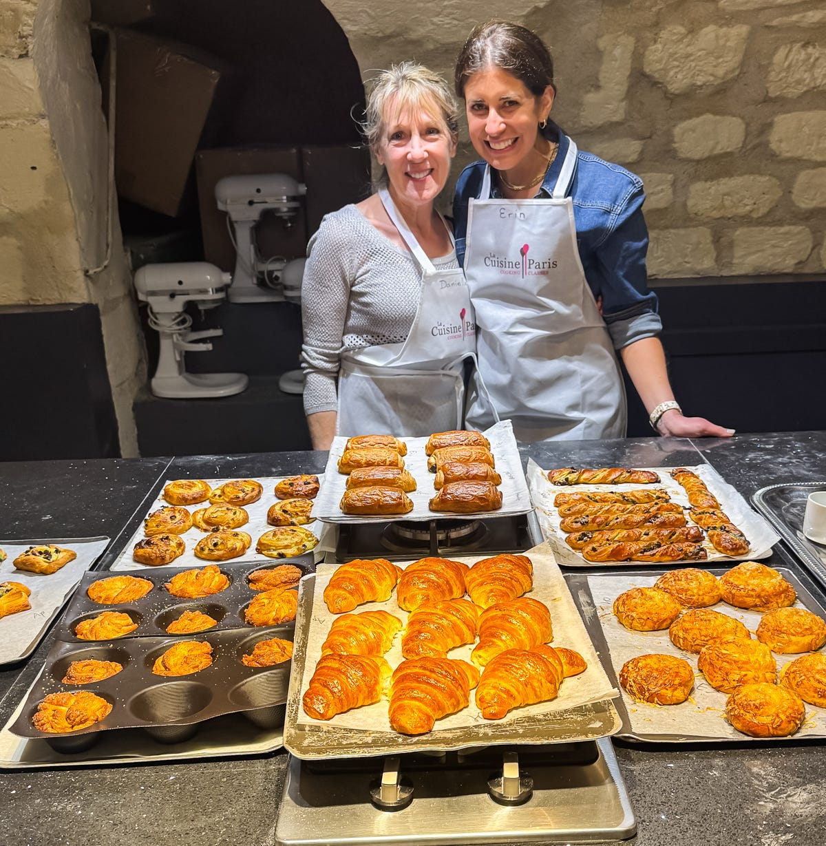 spread of laminated pastries at La Cuisine Paris cooking school spread of laminated pastries at La Cuisine Paris cooking school