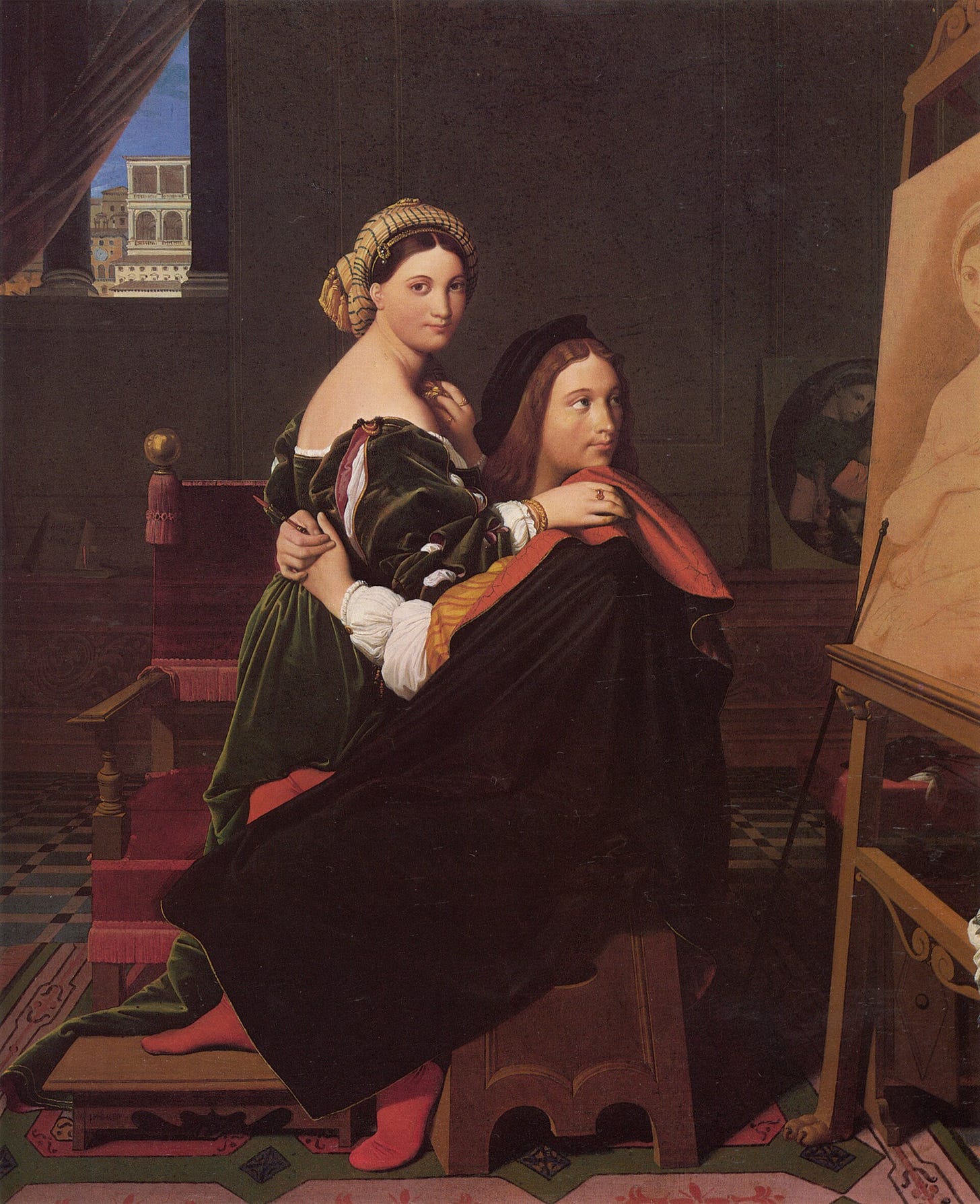 Jean-Auguste-Dominique Ingres, Raphael and the Fornarina, 1814. Fogg Art Museum, Cambridge, Massachusetts. Jean-Auguste-Dominique Ingres, Raphael and the Fornarina, 1814. Fogg Art Museum, Cambridge, Massachusetts.
