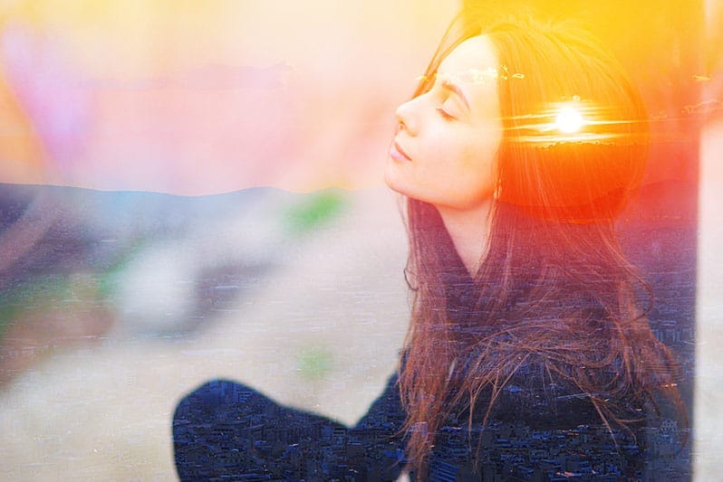 woman basking in the light