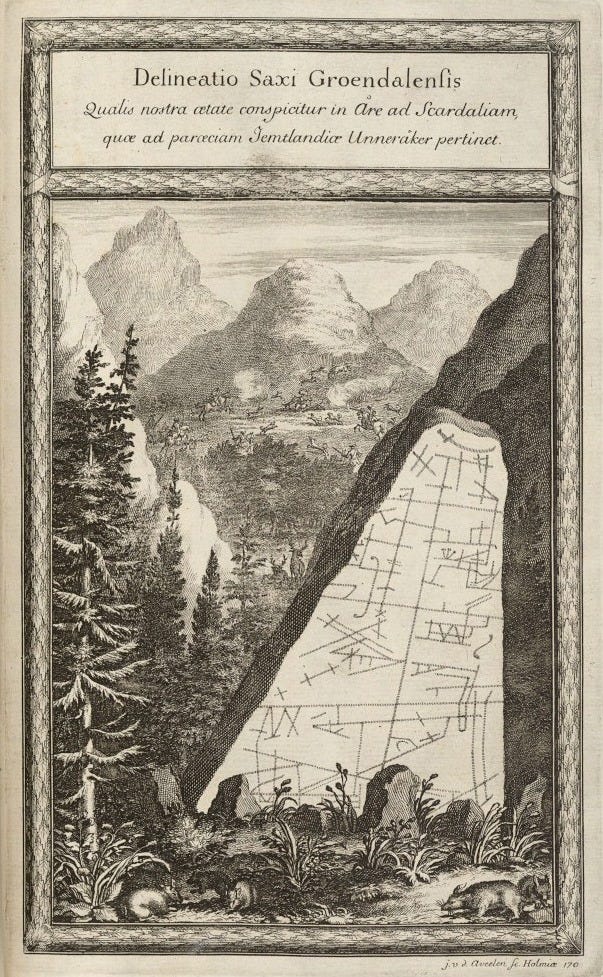 Three depictions of a stone with cracks in different surroundings