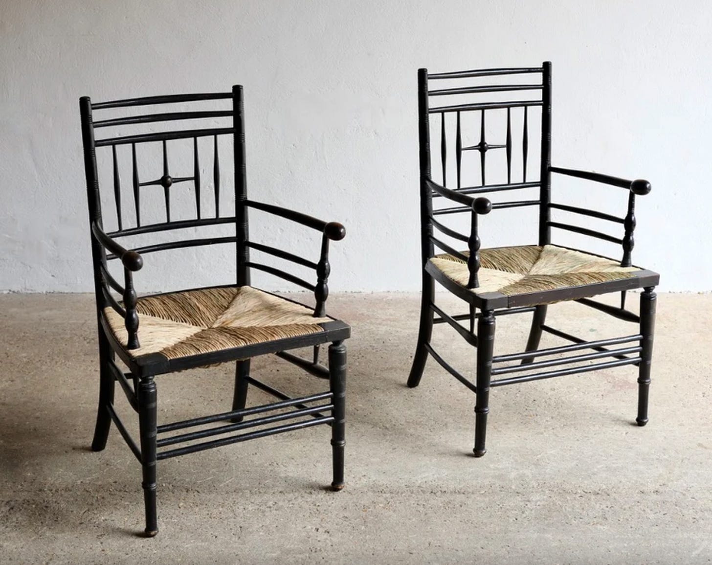 Punch The Clock, Pair Of Ford Madox Brown (1821 - 1893) Sussex Armchairs, £1,800