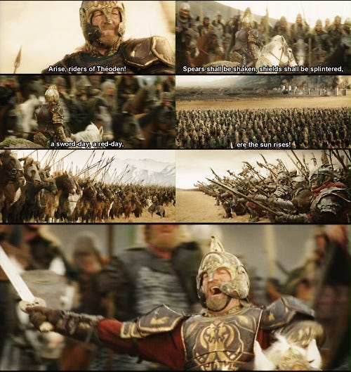 The Lord of the Rings: The Return of the King. Theoden and the ride of the  Rohirrim. | Medieval rpg, Medieval, Rpg
