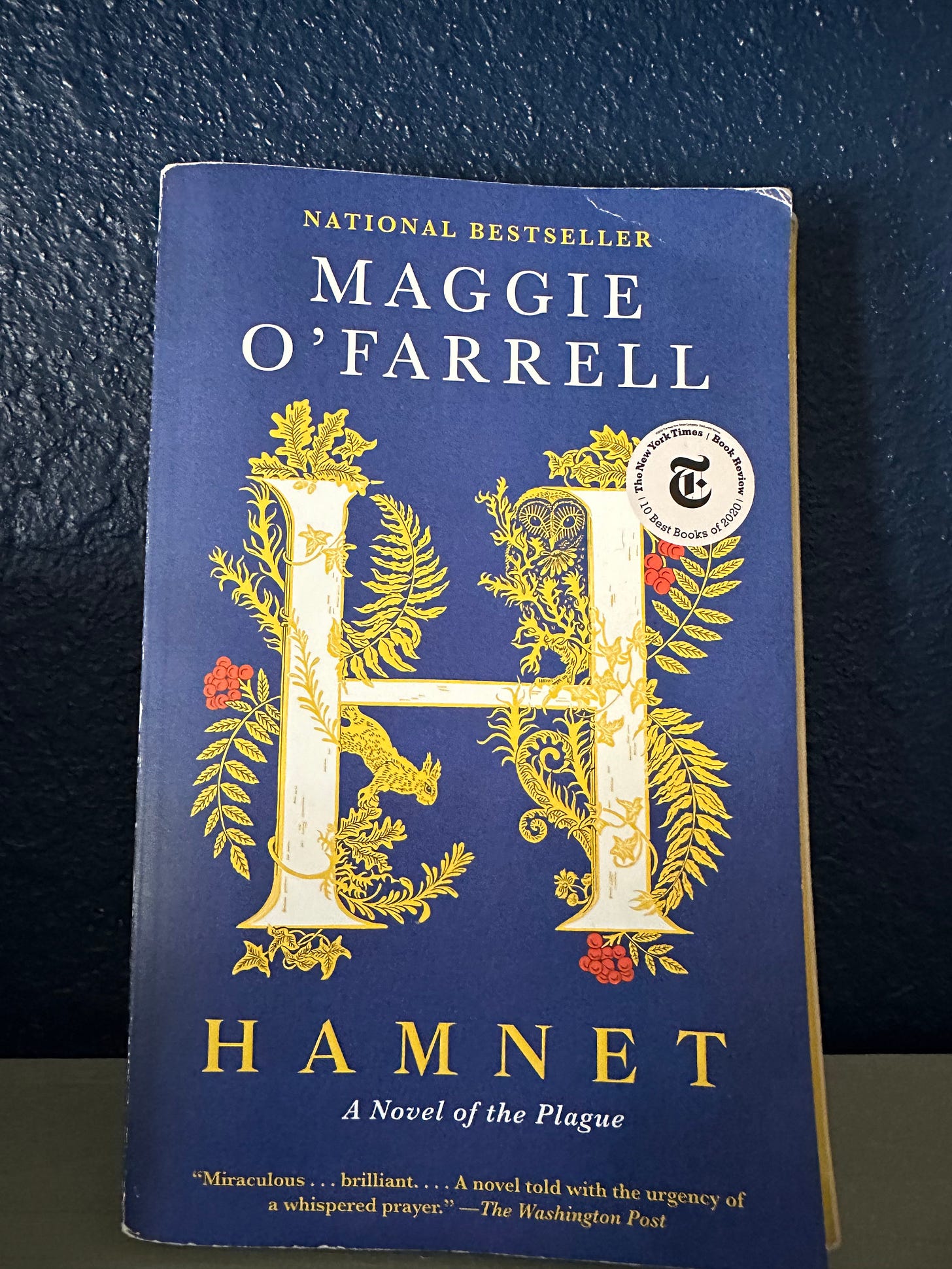 Front cover of the book "Hamnet" by Maggie O'Farrell.