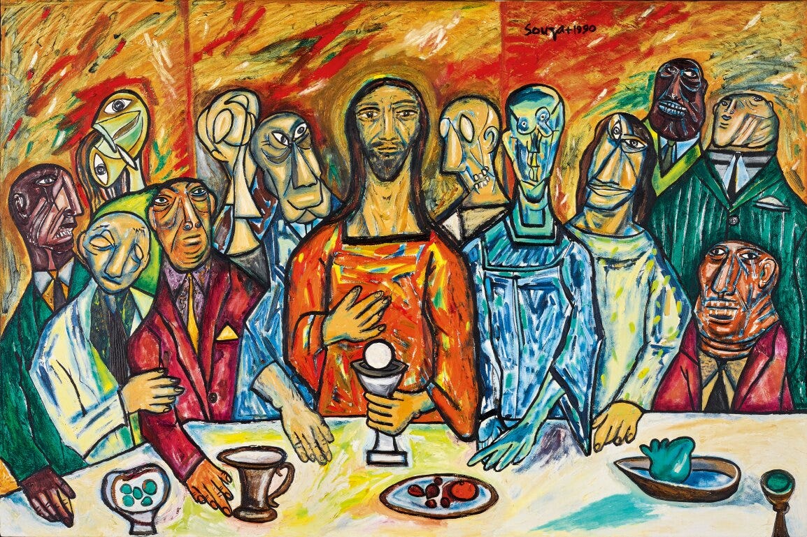Francis Newton Souza’s 1990 painting The Last Supper, a reinterpretation of Leonardo Da Vinci’s late 15th-century mural