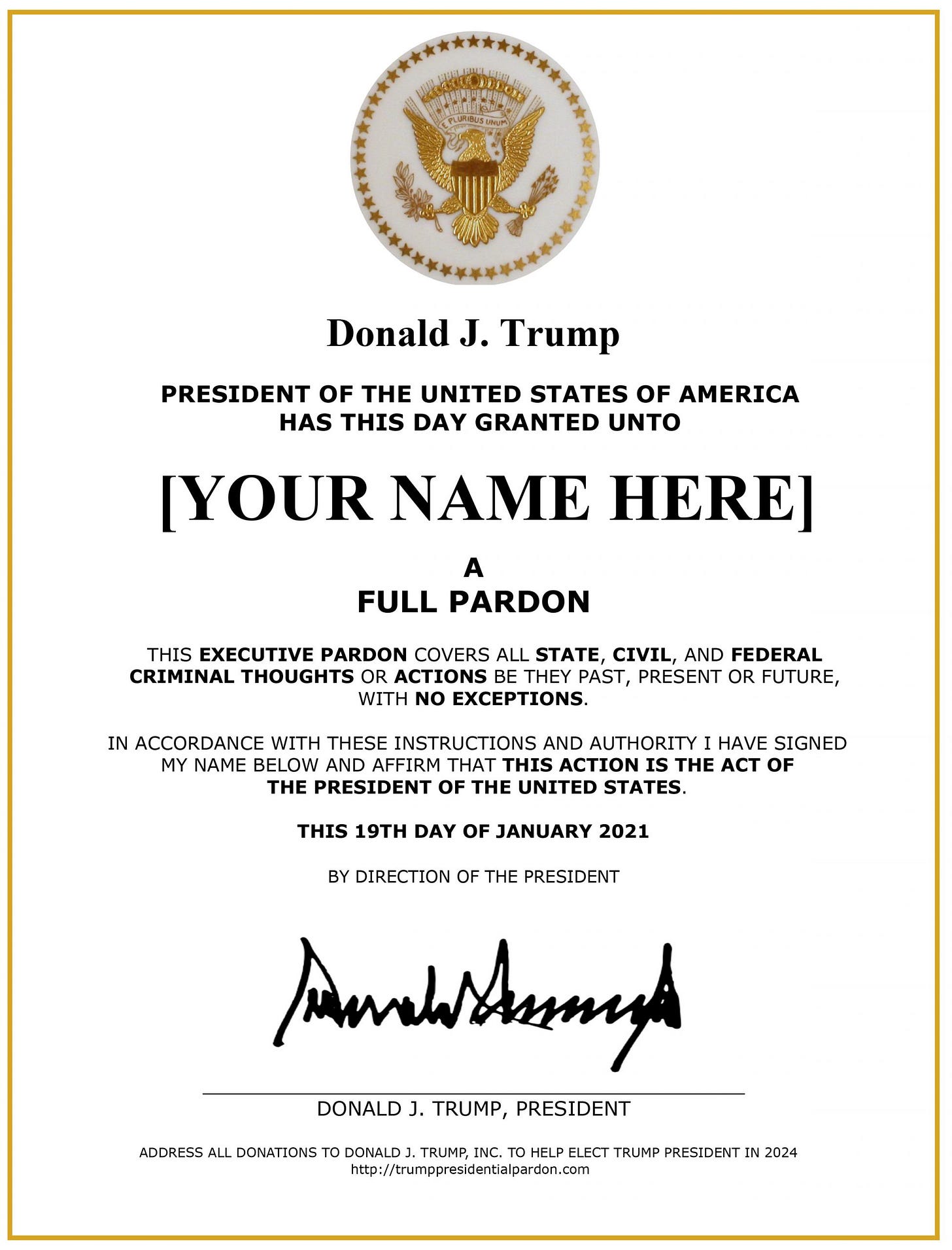 Trump Presidential Pardons are Here! - Joey Skaggs Trump Presidential Pardons are Here! - Joey Skaggs