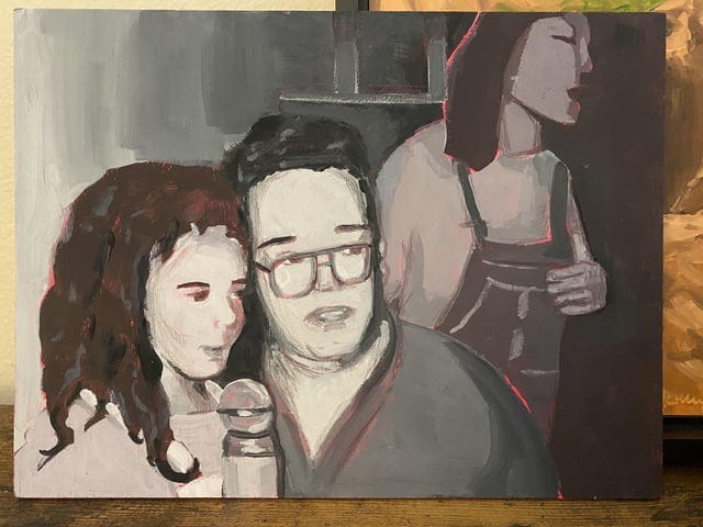 r/acrylicpainting - You are my sunshine🎤 - 9x12 wood panel
