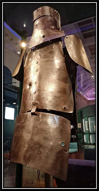 Ned Kelly's armour with sash at State Library, Melbourne Ned Kelly's armour with sash at State Library, Melbourne