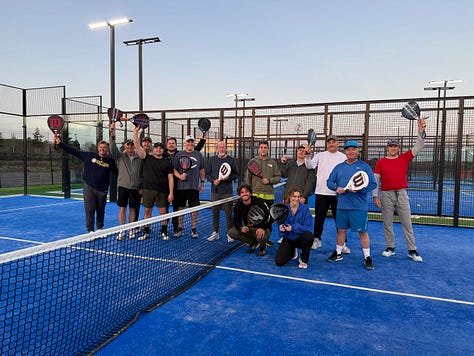 Players playing padel at Flyte Racquet Club in Marin County, California