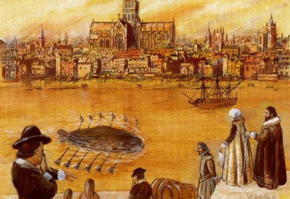 Cornelius Drebbel's first submarine