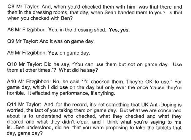 Taylor tells Fitzgibbon UKAD not worried about game use