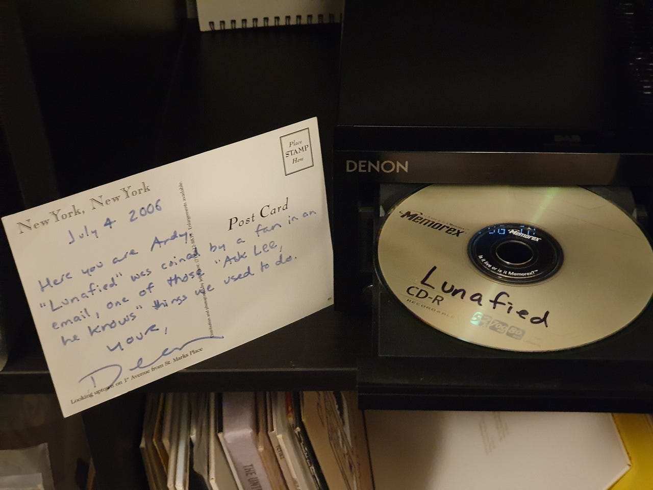 Lunafied CDR and postcard