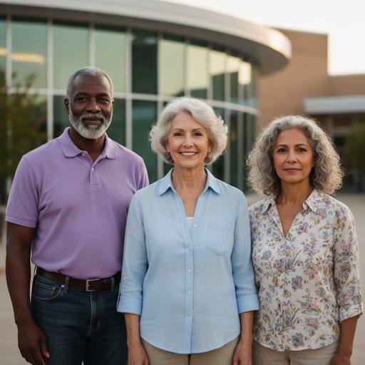 Photo of 3 seniors. Photo of 3 seniors.