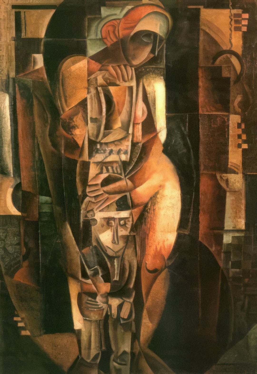 a painting of a woman holding a baby