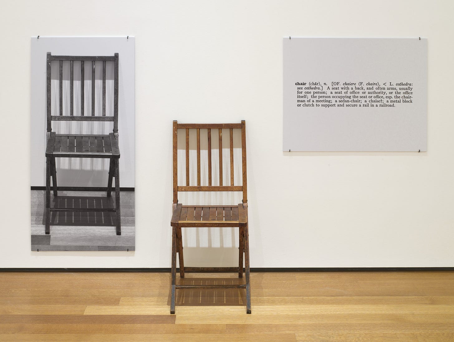 Joseph Kosuth. One and Three Chairs. 1965 | MoMA Joseph Kosuth. One and Three Chairs. 1965 | MoMA