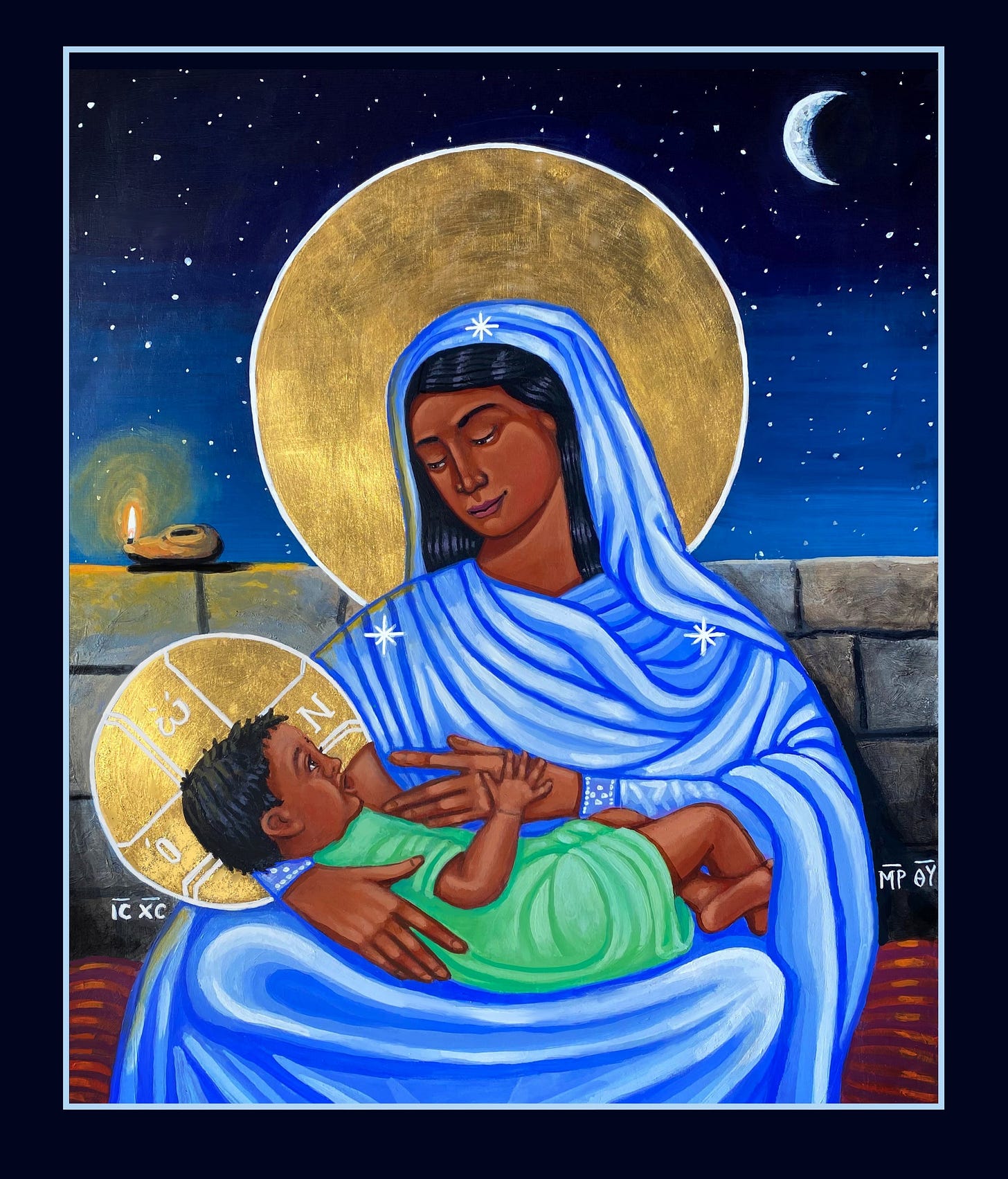 Mary Breastfeeding Baby Jesus icon by Kelly Latimore