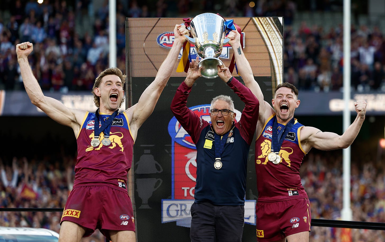 Lions AFL coach Chris Fagan vindicated with Lachie Neale sub call in grand  final win over Cats - ABC News