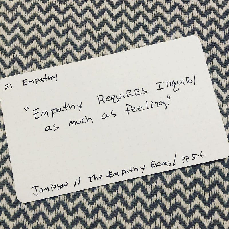 Photo of author's own note